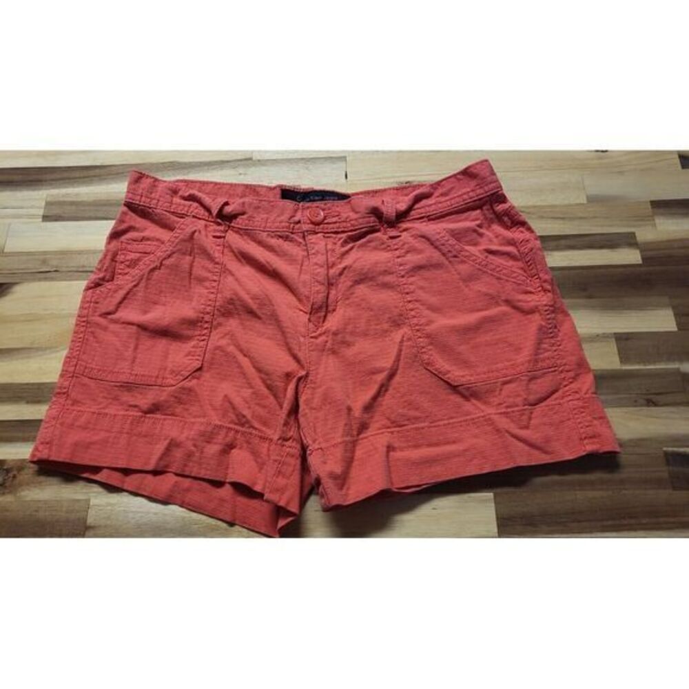 Calvin Klein Shorts Womens 6 Orange Chino Mid-Rise 4" Flat Front Zip Closure